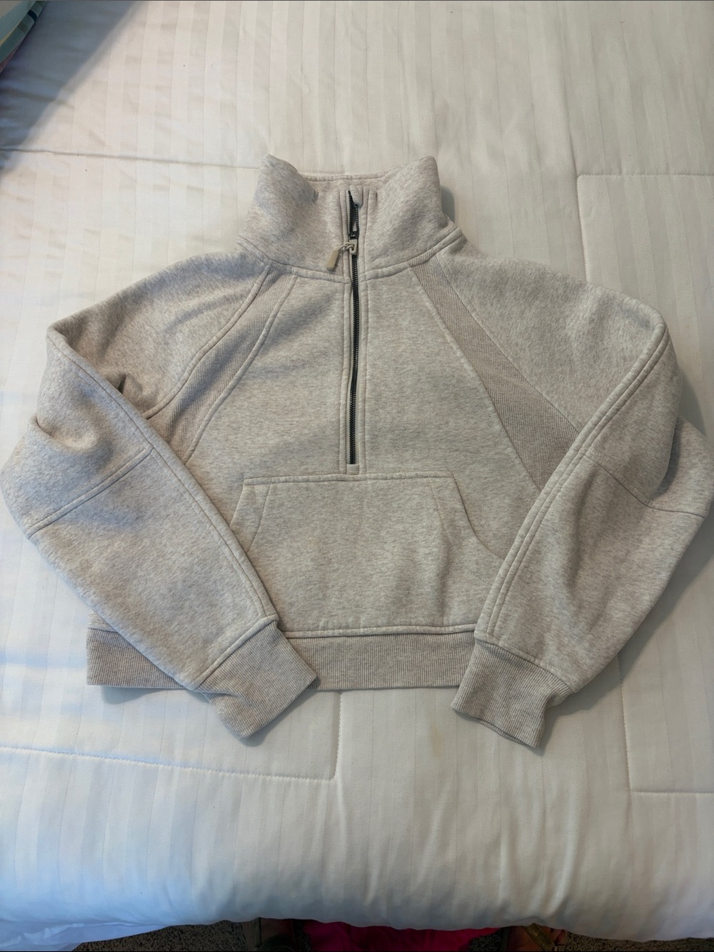 Danskin Light gray Half-Zip Crewneck Pullover